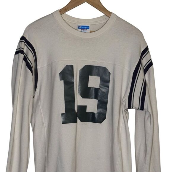 Champion Men's Retro Heritage Football Jersey Long Sleeve T-Shirt Size Medium - Picture 3 of 6